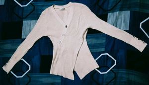 Ribbed Knit Wrap Top
