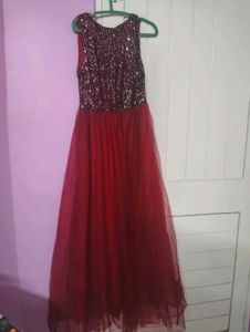 Floor length Maroon gown