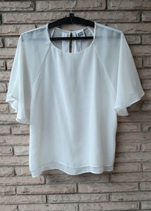 Vero Moda White Sheer Blouse Top