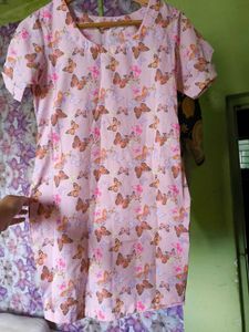M &amp; H Butterfly Printed Pink Dress