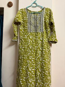 Designer Green Leaf Print Kurta