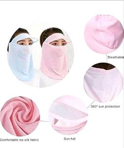💫 Pink Face Cover Scarf with Visor