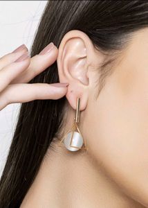 Triangle Drop Gold Toned Earrings