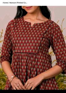 Maroon Printed Kurti