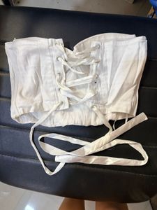 MANGO White sexy Corset Top