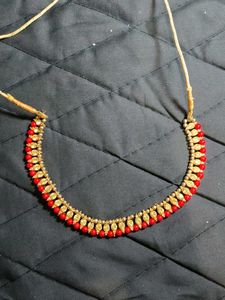 Elegant Red and Gold Necklace