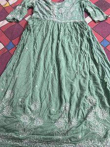 Green Embroidered Dress