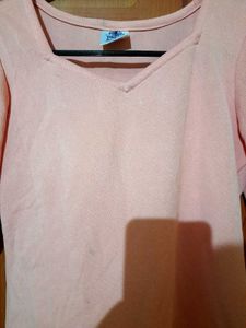 Chic Pink Square Neck Puff Sleeve Top