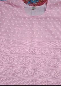 Elegant Pink Chikankari Kurta