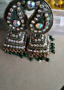 Green Colour Preety Earings