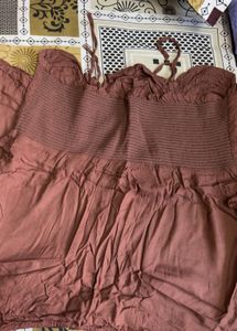 Stylish Ruched Brown Top