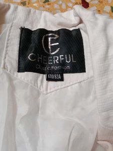 white cheerful jecket