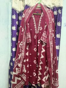 Magneta Kurta Set with Dupatta