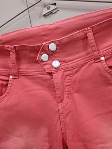 Coral Denim Jeans