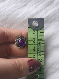 Desi Purple Round Oxidized Studs