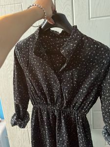 Black Printed Midi Dress