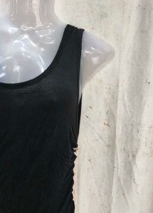 Chic Black Ruched Maxi Dress