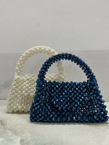 Blue Beaded Bag