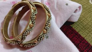 Elegant Pearl &amp; Crystal Bangles