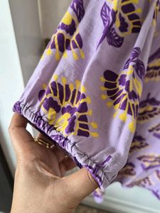 Purple Floral Print Kurta