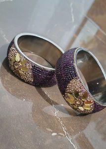 Purple &amp; Gold Bangle Set
