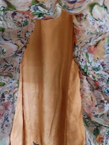 Embroidered Chiffon Net Floral Printed Gown Dress