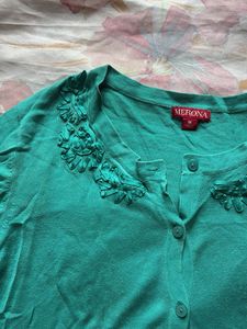 Green Button-Up Cardigan