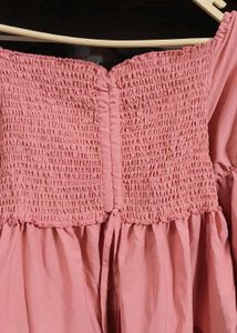 Pink Smocked Tiered Dress