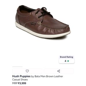hush puppies Men's Brown Leather Casual Shoes
