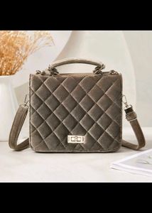 Combo of Quilted Velvet Handbag and pretty necklac