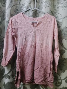 Boho Pink Embroidered Kurta