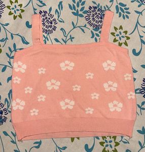 Pink Knit Crop Top