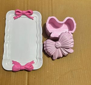 Pink Bow tray with  jar