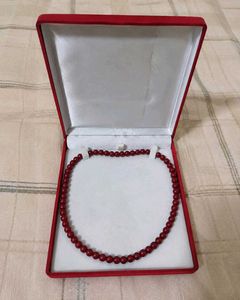 Original Red coral  pearl beaded Necklace