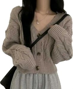 Cable Knit Cropped Cardigan