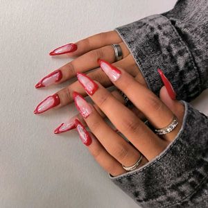 Long Stelitoes Flow Art Press On Nails