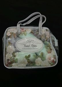 Vintage French Rose Bath Set