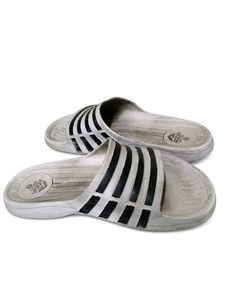 ADDA White &amp; Black Slides/Slippers |Used Condition