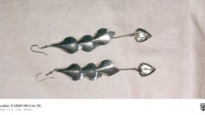Unique Silver Leaf Drop Earrings