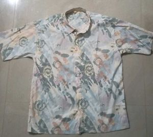 Abstract Print Short Sleeve Shirt stylish five sle