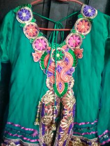 Teal Embellished Indian Dress