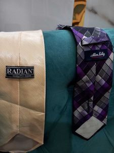 Men's Tie Set - Purple &amp; Beige