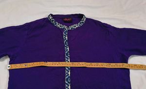 Vibrant Purple Kurta with Indian Print Accents