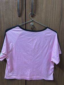 Pink Graphic Crop Top
