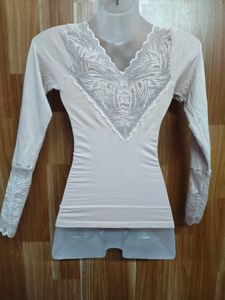 Elegant Lace Detail Long Sleeve Top