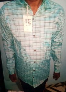 Men's Blue Plaid Casual Shirt