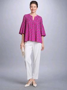 00170 Pink Floral tunic blouse