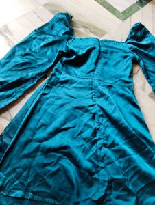 Teal Satin Dress