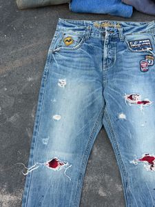 Distressed Patch Jeans