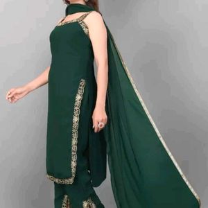 Elegant Green Kurta Palazzo Set size -M